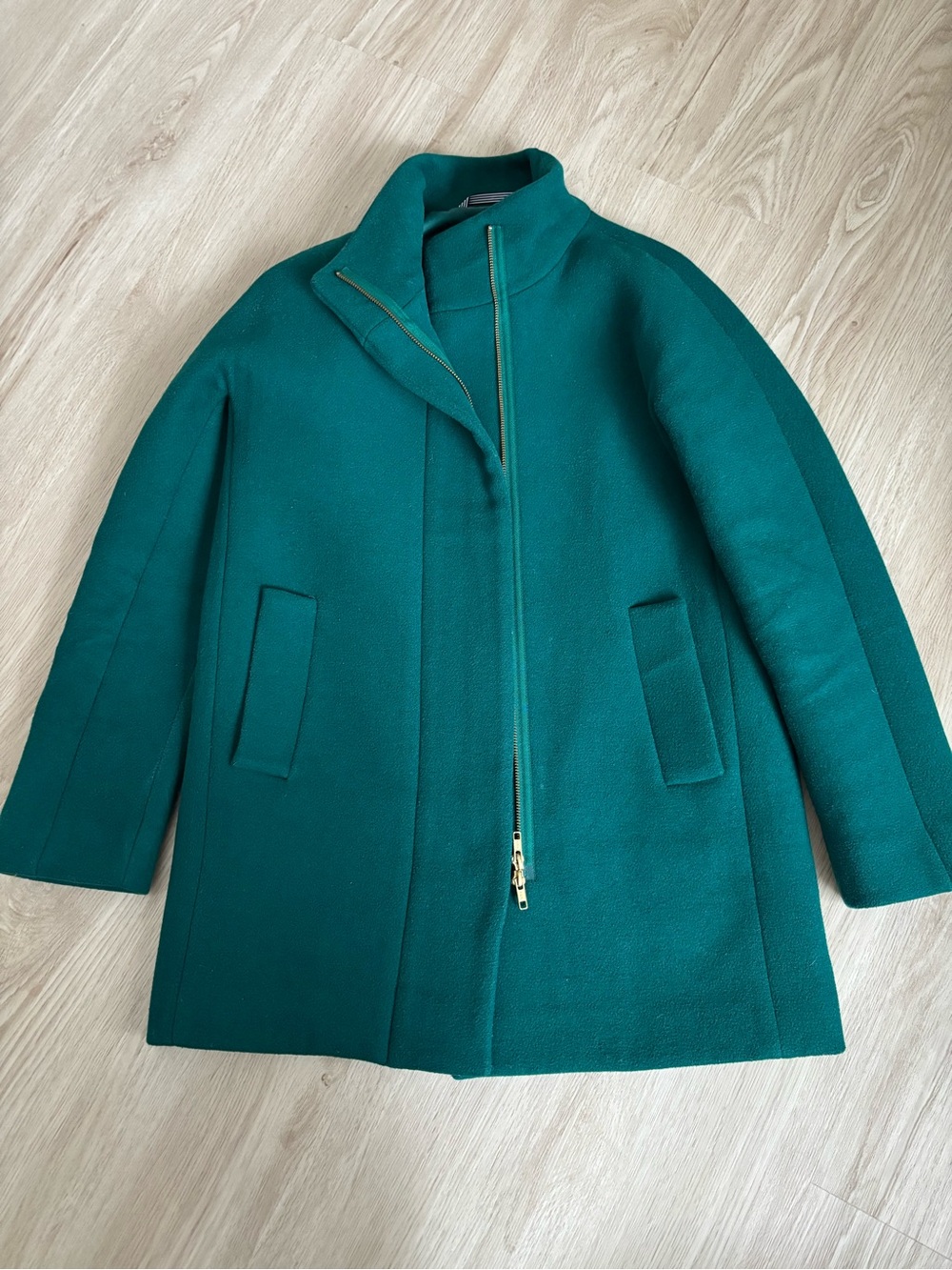 J. Crew Teal Zip Wool Pea Coat